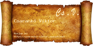 Csarankó Viktor névjegykártya